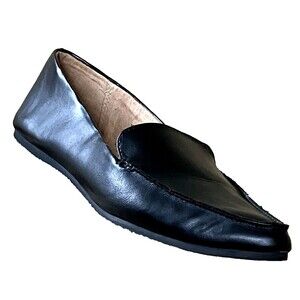 A New Day Target Flats Shoes Ballet Pointy Soft Black Faux Leather 7 Preppy